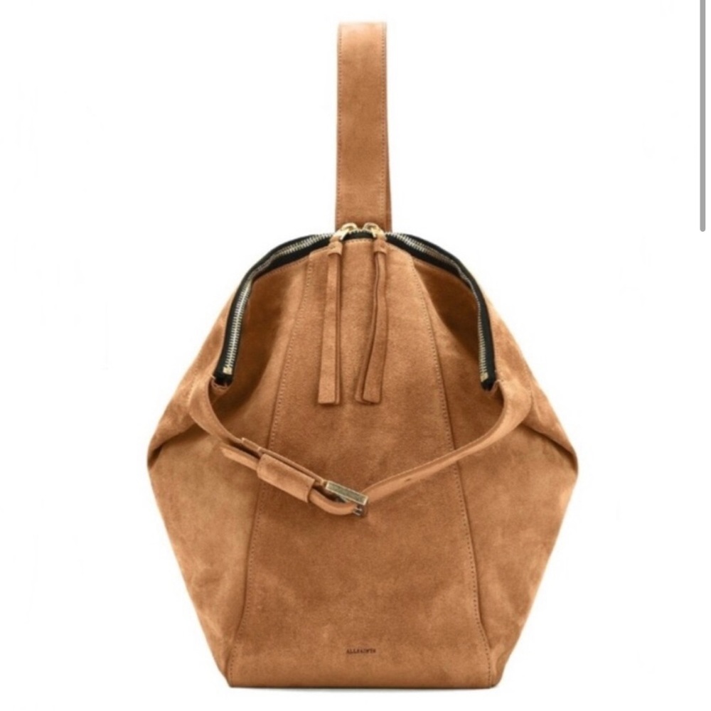 All Saints Anouck Backpack Suede Palisade Tan